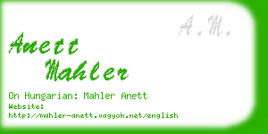 anett mahler business card